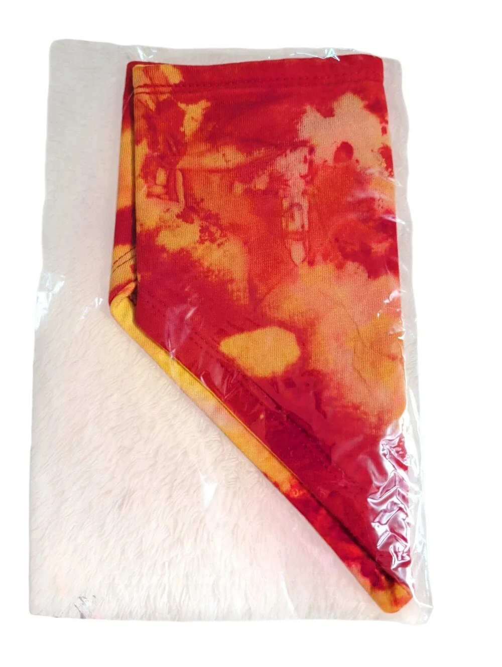NWOT Tie-Dye Triangle Pet Bandana / Baby Bandaid Bib in Red and Orange